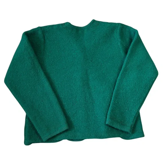 100% Virgin Wool Pendleton Green Button Up Cardigan with Embroidered Detail - Picture 4 of 8